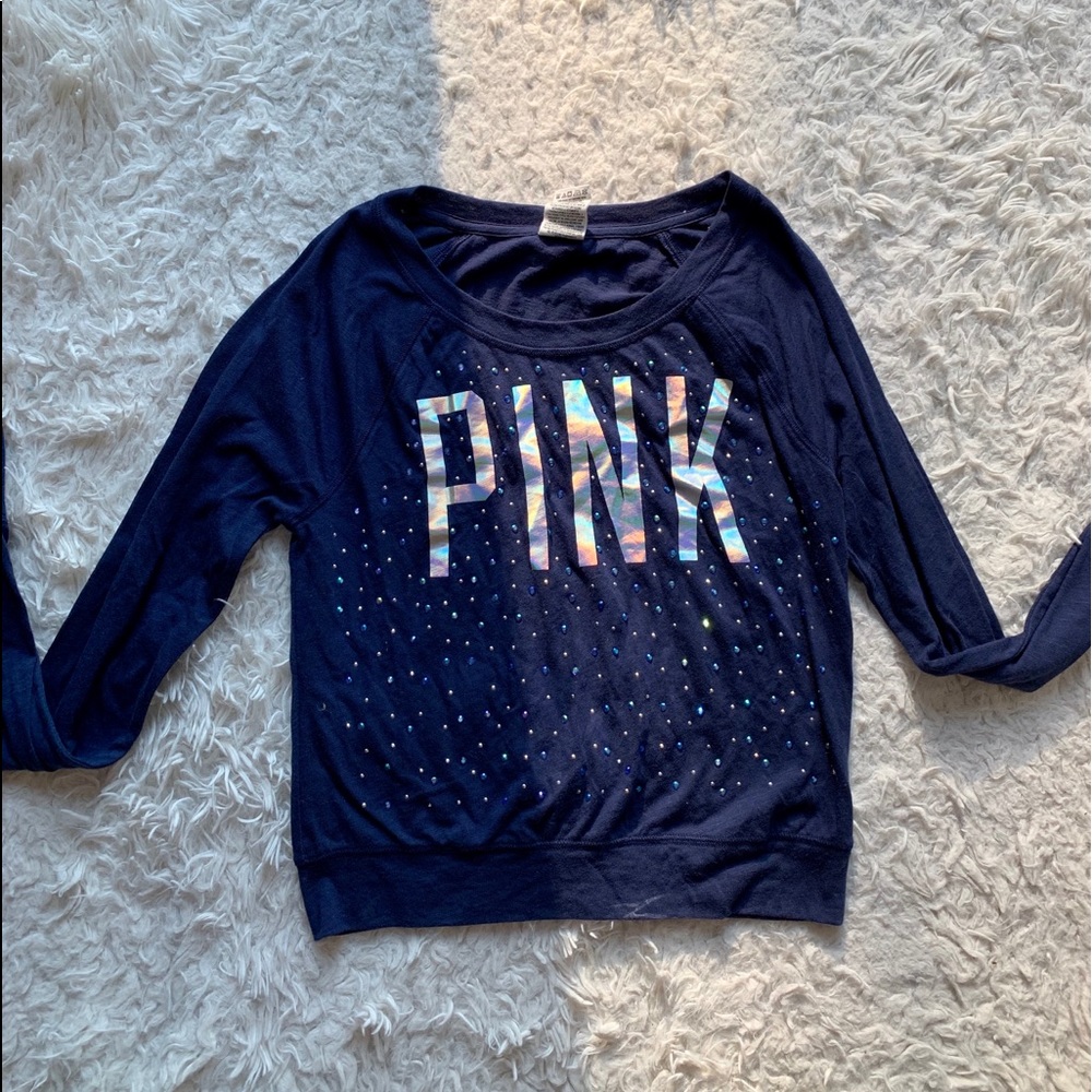 VS PINK embellished long sleeve shirt